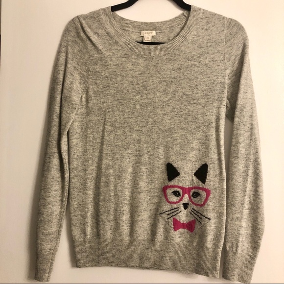 J. Crew Sweaters - J. Crew Grey Merino Wool Cat Sweater
